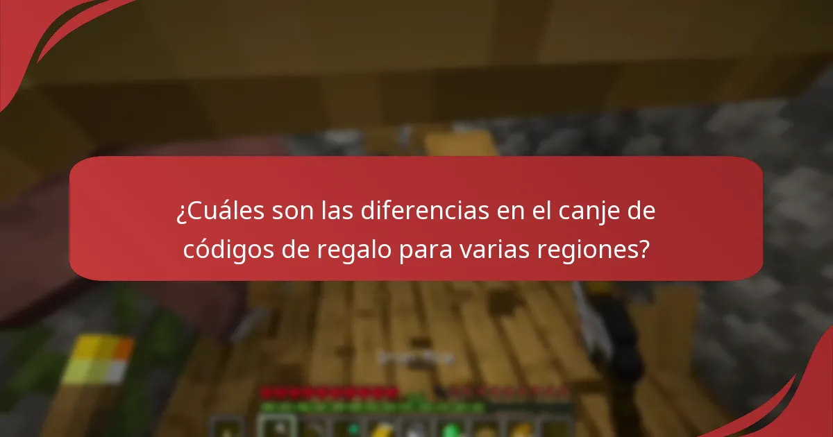 ¿Cuáles son las diferencias en el canje de códigos de regalo para varias regiones?