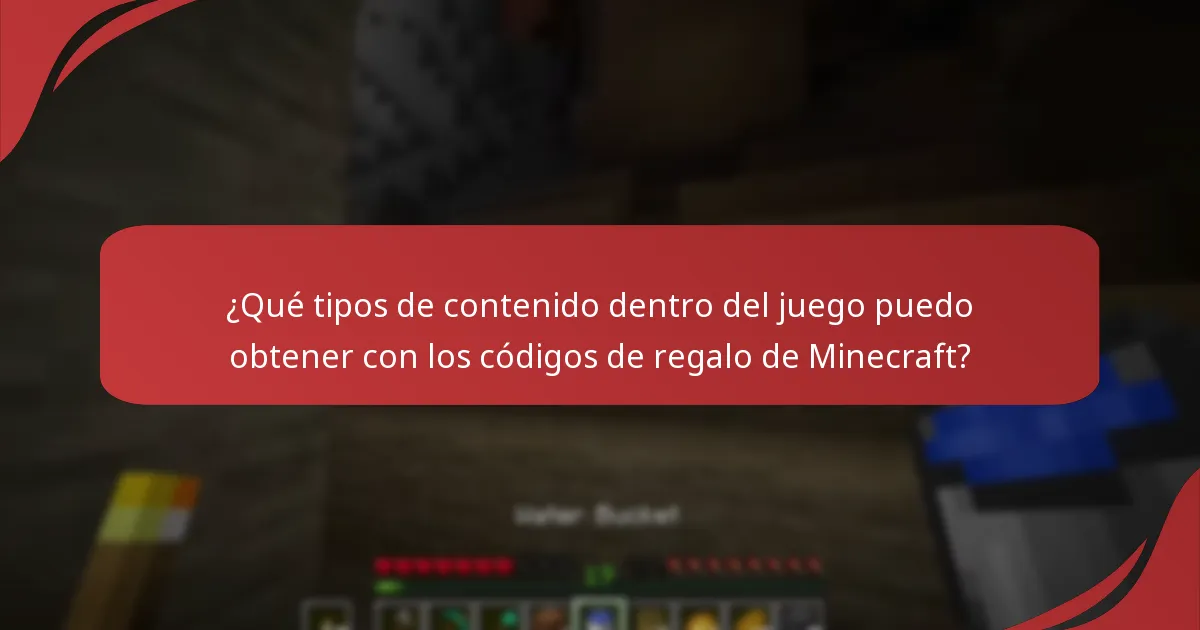 ¿Qué tipos de contenido dentro del juego puedo obtener con los códigos de regalo de Minecraft?